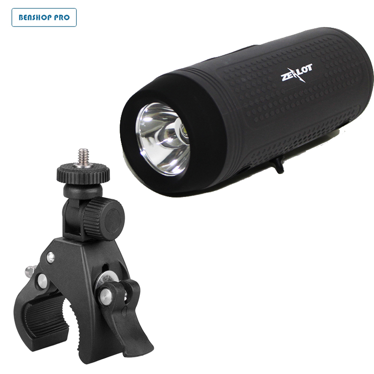 Combo Loa bluetooth, đài, sạc dự phòng, đèn chiếu sáng cao cấp Zealot A1 và đế kẹp Riding Mount K2
