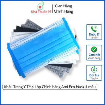 Khẩu trang y tế 4 lớp Chính Hãng Ami Eco Mask đủ 4 Màu Xanh, Xám, Đen, Trắng 1 chiếc khẩu trang Ami