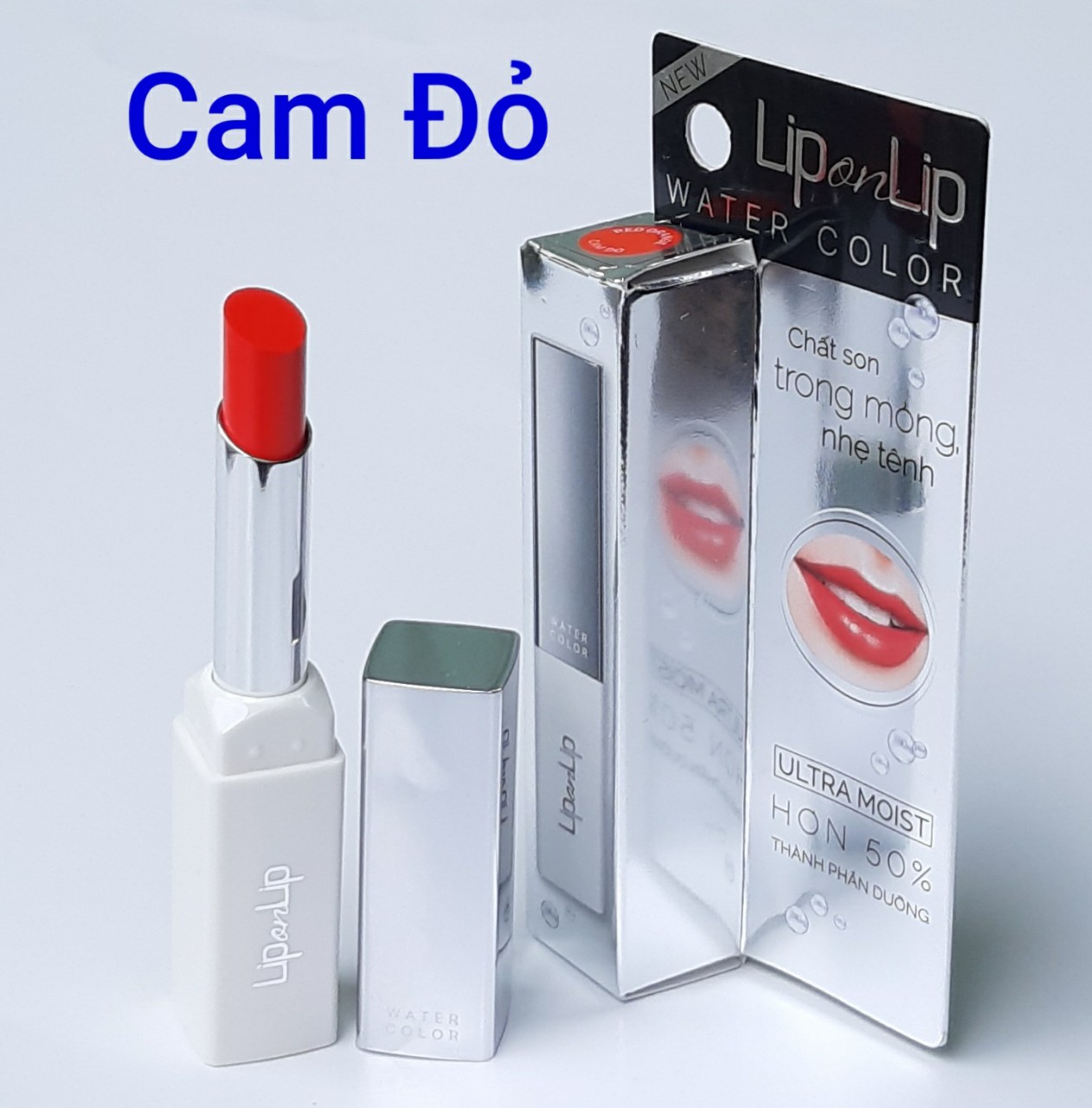 [Cam Đỏ] Son dưỡng môi có màu Ultra moist 50% Lip On Lip Water Color Red Orange – Net 2.2g  (Cam Đỏ tươi tắn)