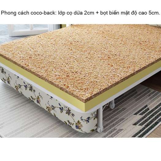 Có Video] Giường Đa Năng Nệm Cao Su Kiêm Ghế Sofa Giường 1m95 x 1m32 Khung Hợp Kim Thép Không Gỉ ( tặng kèm 2 gối trị giá 500k