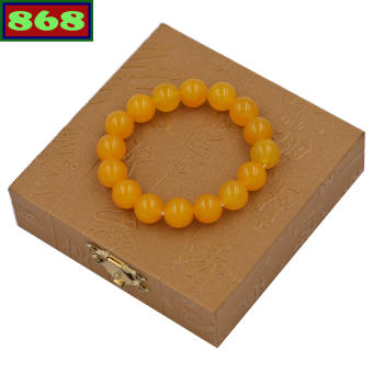 Vòng chuỗi tay đá thạch anh vàng 12 ly 17 hạt + hộp gỗ, vòng tay chuỗi hạt