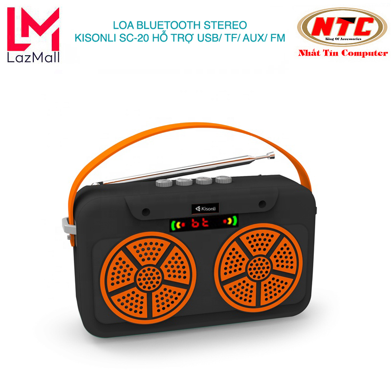 Loa bluetooth stereo Kisonli SC-20 siêu trâu - hỗ trợ FM/ AUX/ TF/ USB (nhiều màu) Nhat Tin Authorised Giá 279,000 Đồng*Miễn phí vận chuyển