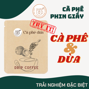 combo 5 phin giấy cà phê 5 vị tiện lợi du lịch, cà phê phin Việt Nam, cà phê dừa