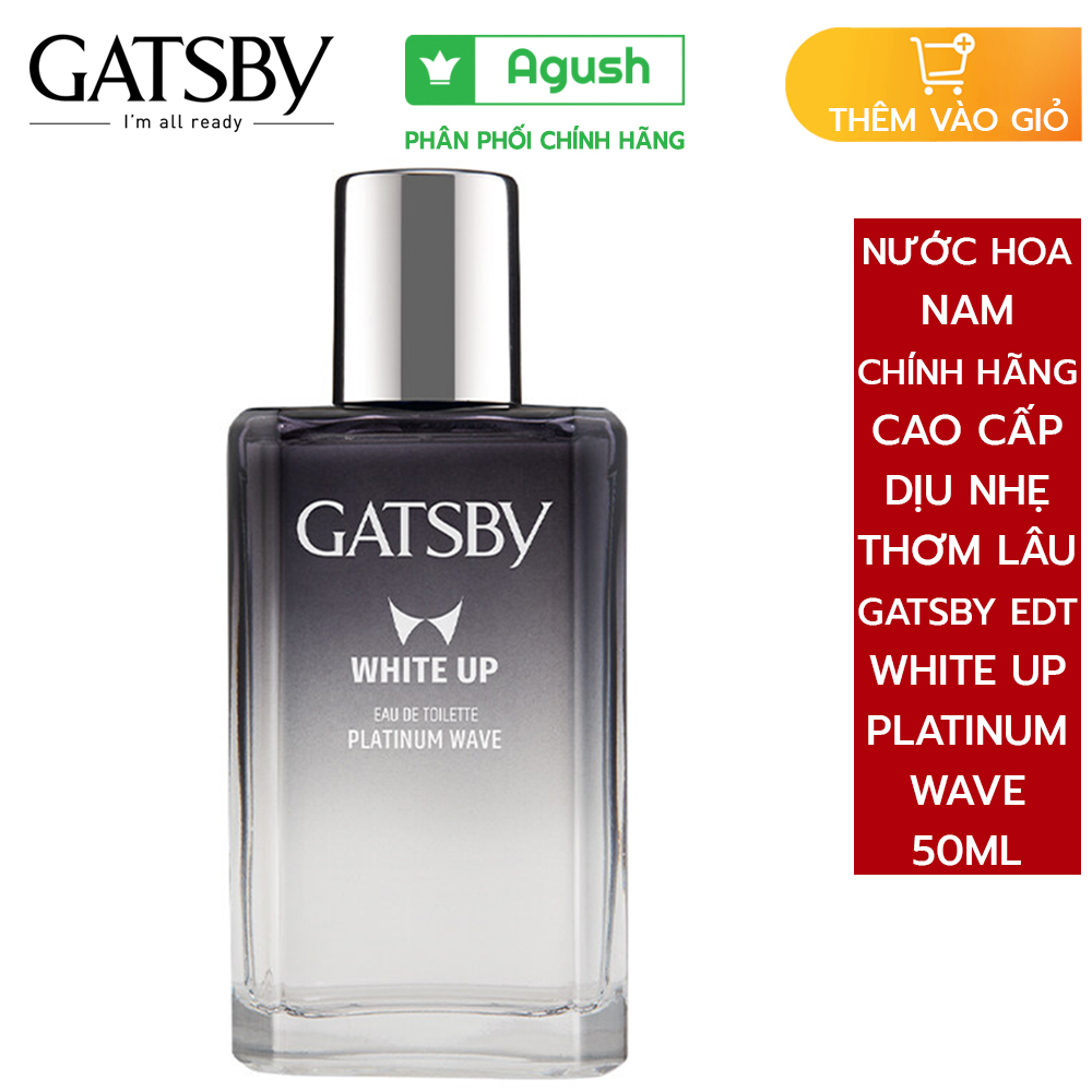 Nước hoa nam chính hãng cao cấp thơm lâu GATSBY WHITE UP EAU DE TOILETTE PLATINUM WAVE 50ml chai nhỏ gọn bỏ túi dạng xịt giữ mùi trái cây nhẹ nhàng quyến rũ lưu hương lâu xịt toàn thân dành cho nam giới học sinh xịn sang trọng giá rẻ