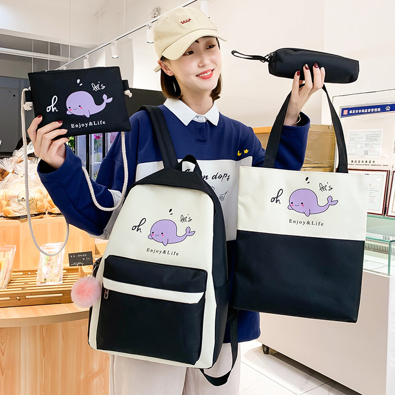 Combo Balo 4 món phối cá voi con biển xanh mua hè cực đẹp