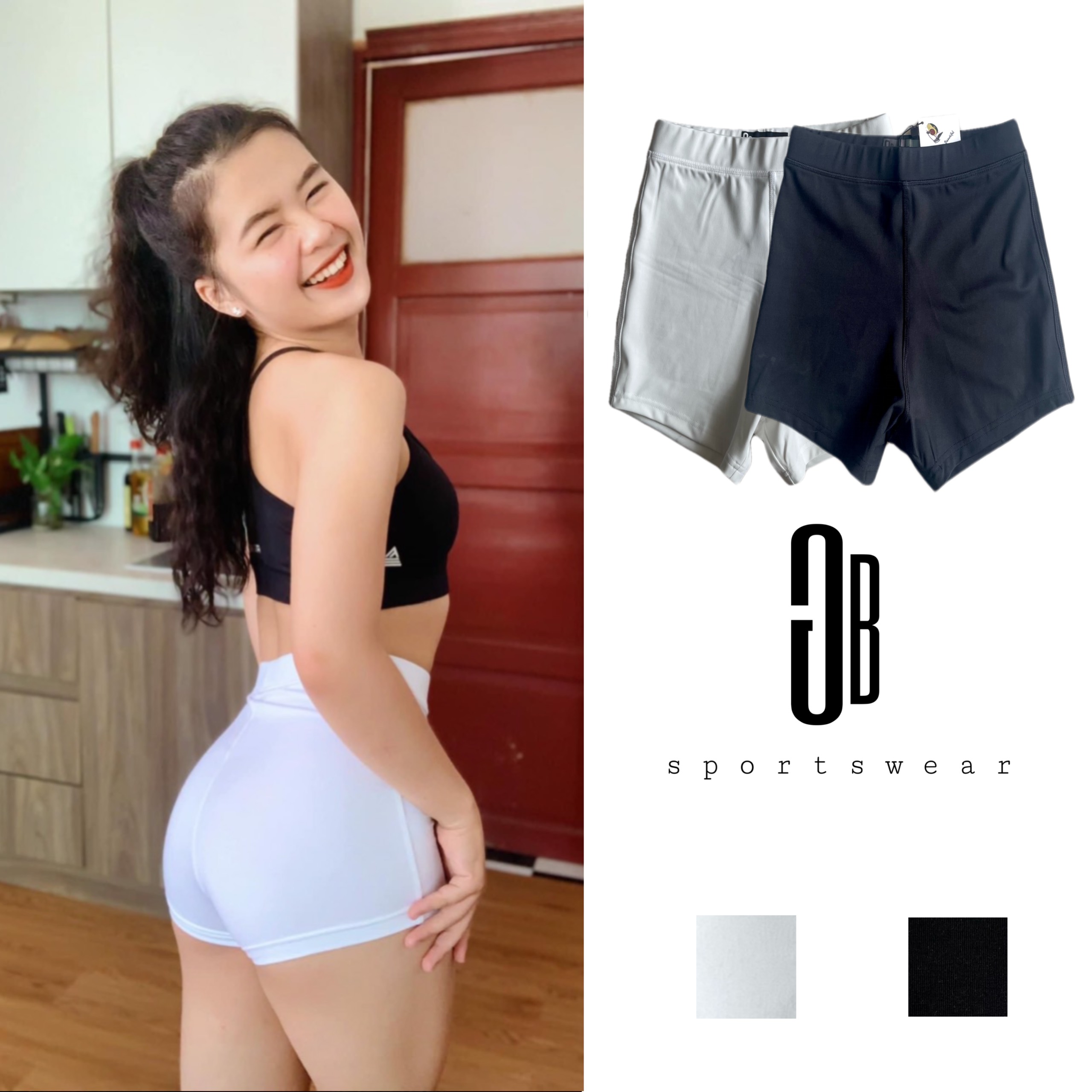 Quần đùi tập gym, short trơn thể thao nữ cao cấp, cạp lưng cao, ôm eo nâng mông siêu sịn