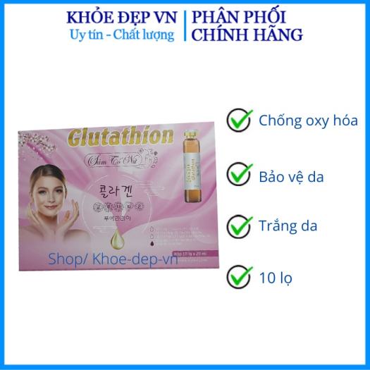 Nước uống Collagen Glutathion Sâm Tố Nữ giúp làm đẹp da, lão hóa, giúp da sáng đẹp – Hộp 10 lọ