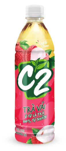 Thùng 24 Chai Hồng trà C2 Vị Vải 455ml