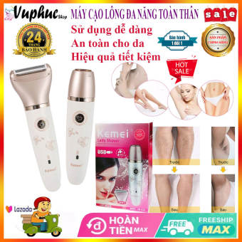 Máy cạo lông cầm tay cho nam, nữ KM-1632, máy triệt lông vĩnh viễn kiêm máy tỉa chân m.ày, máy cạo lông vùng kín, nách, mặt, mũi, chân, tay Cạo sạch, êm ái không gây đau rát  cho da, dễ dàng thực hiện mà lại hiệu quả và tiết kiệm.