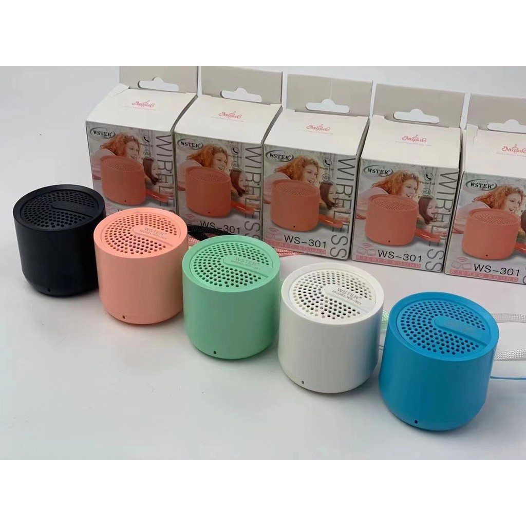 Loa bluetooth mini nghe nhạc WS 301 cầm tay siêu nhỏ âm bass chuẩn công suất lớn tặng kèm dây đeo