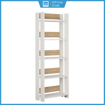 Kệ, Giá Sách 5 Tầng Màu Trắng Phối Vân Gỗ Tinh Tế SIB Decor