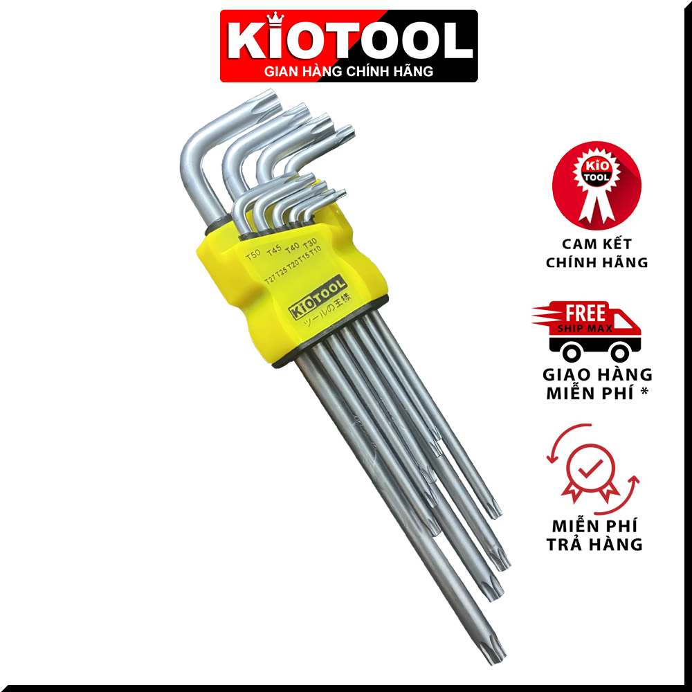 Bộ lục giác đa năng hoa thị 9 chi tiết Kiotool - Lục giác đầu bông