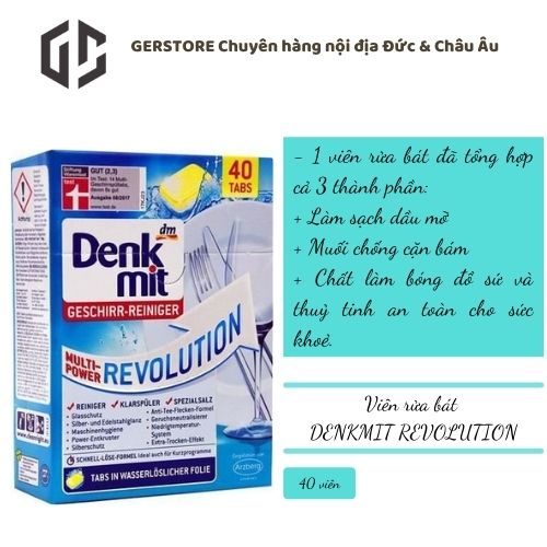 Viên rửa bát denkmit revolution cao cấo dành cho máy rửa chén bát hộp 40v nội địa đức