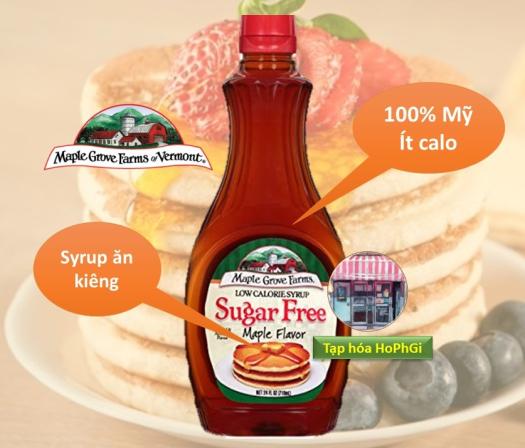 Syrup Ăn Kiêng không đường calo thấp - Sản phẩm Healthy - Maple Grove Farms - Chai lớn 710ml - Mỹ