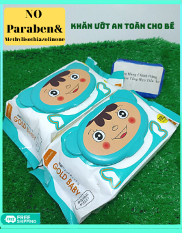 Combo 2 Bịch Khăn Giấy Ướt GOLD BABY 2 X 100 Tờ ( thích hợp cho mọi làn da nhạy cảm )