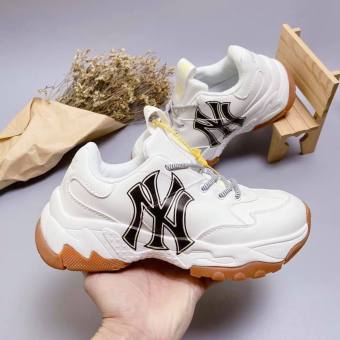 Giày thể thao MLB NY đế nâu 11 Trυng Giày MLB Hàn Quốc NY đen đế nâu[Free Ship]