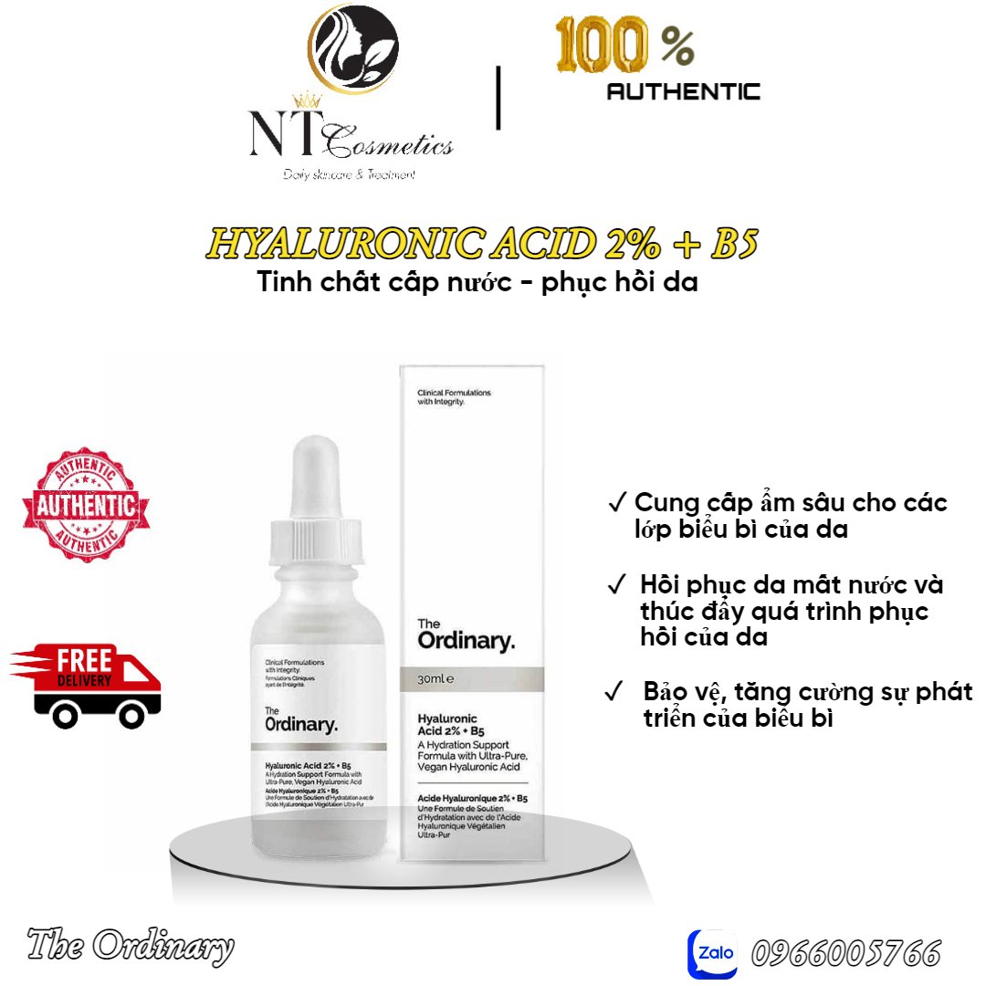 Tinh chất serum the ordinary b5,cấp nước, phục hồi da the ordinary hyaluronic acid 2% b5 30ml - 60ml