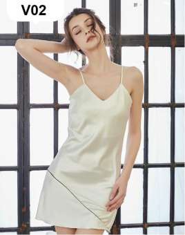 Đầm ngủ phi lụa trắng sữa