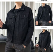 Black Denim Jacket for Mens Size:S-2XL