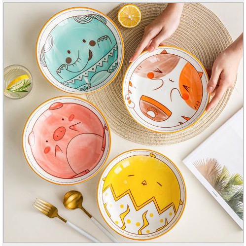 Bát ăn cơm sứ dễ thường hình thú cute đáng yêu, bát ăn cơm đẹp