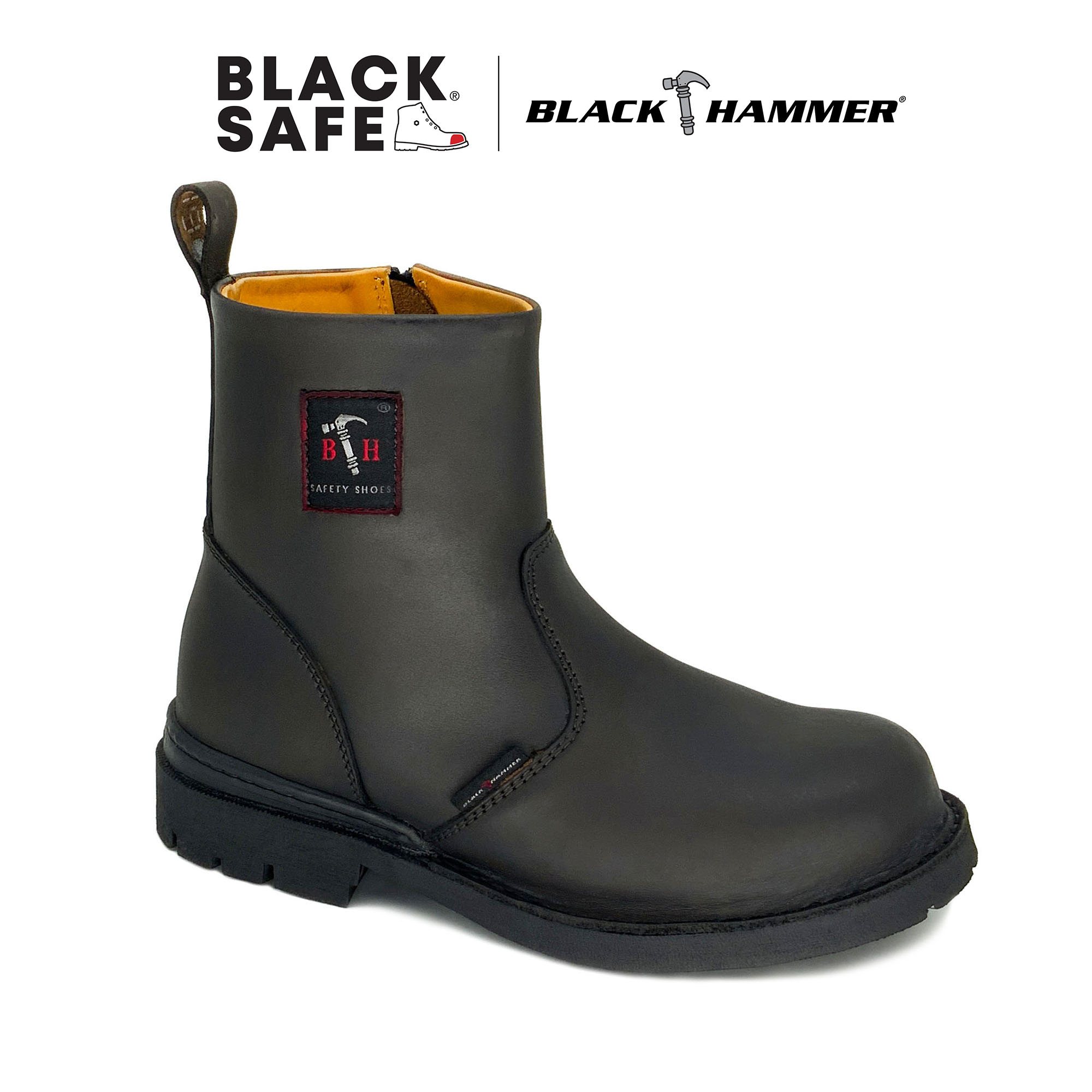 hostilidad Electricista Mira Black Hammer Men 4000 Series High Cut with Zip Safety Shoes BH4884 | Lazada