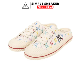 Giày Đạp Gót Nữ MLB Chính Hãng - MLB Origin Playball Mule Monogram White Multicolor - Giày Sục Nữ Sneaker Hàn Quốc MLB Auth