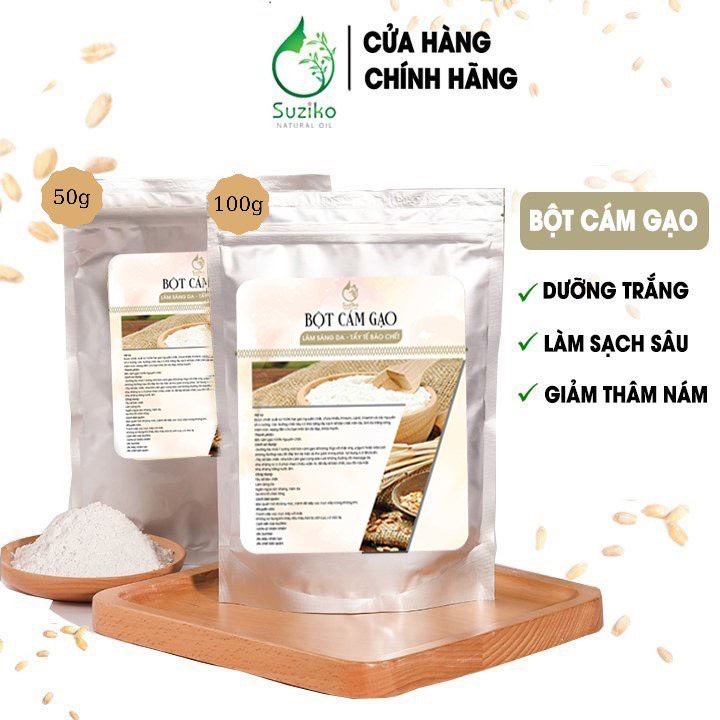 Bột cám gạo nguyên chất suziko đắp mặt nạ hữu cơ 50g - 100g | 100% organic