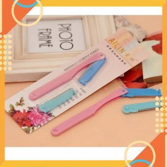 Dao Tỉa Lông Mày Dạng Gấp Có Kèm Lược  - 2 Đầu Tiện Lợi