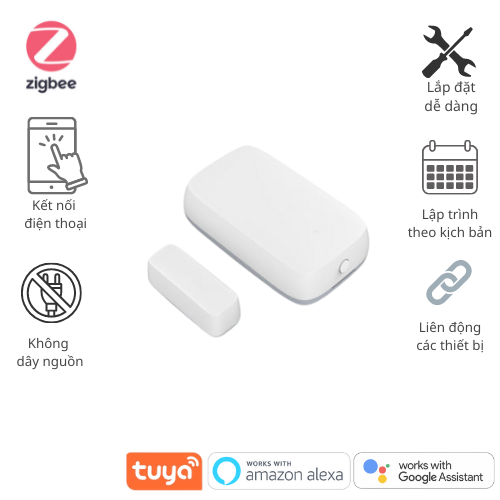 Cảm biến từ báo động mở cửa zigbee Tuya