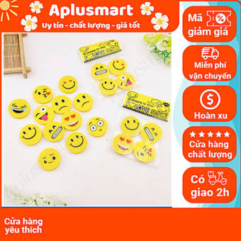 Combo 12 cục gôm mặt cười vui nhộn,Cục tẩy,Giá rẻ, đồ dùng học tập, Aplusmart