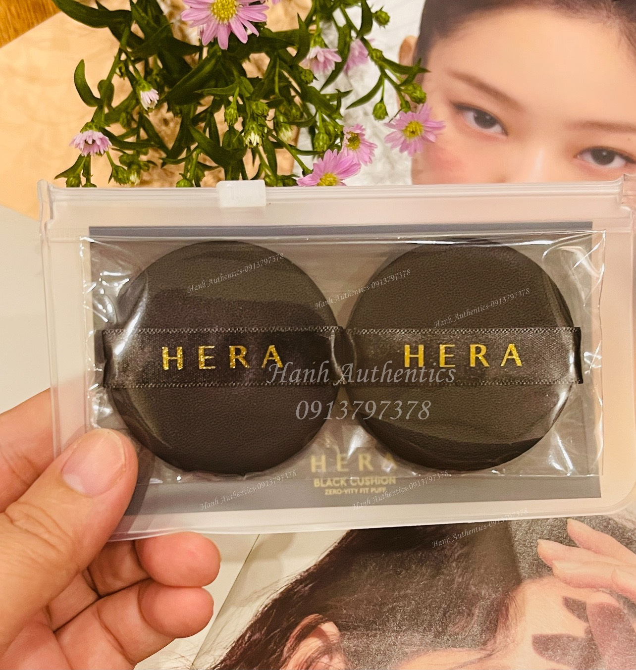 Bông phấn cushion hera
