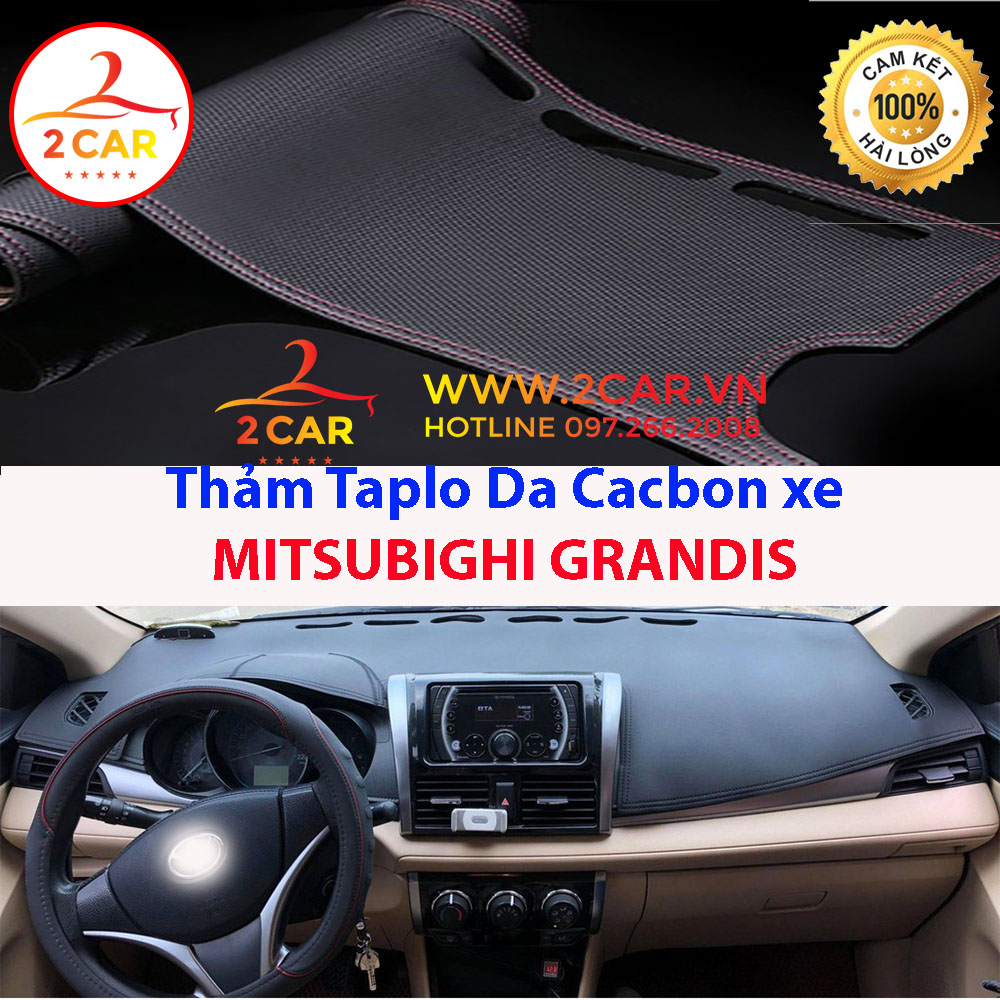 Thảm Taplo Da Cacbon xe MITSUBISHI GRANDIS chống nóng tốt, chống trơn trượt, vừa khít theo xe