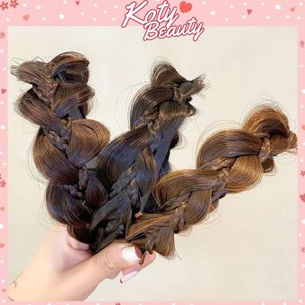 Bờm tết tóc giả thắt bím Koty Beauty, Băng đô bính tóc giả cho nữ TG403