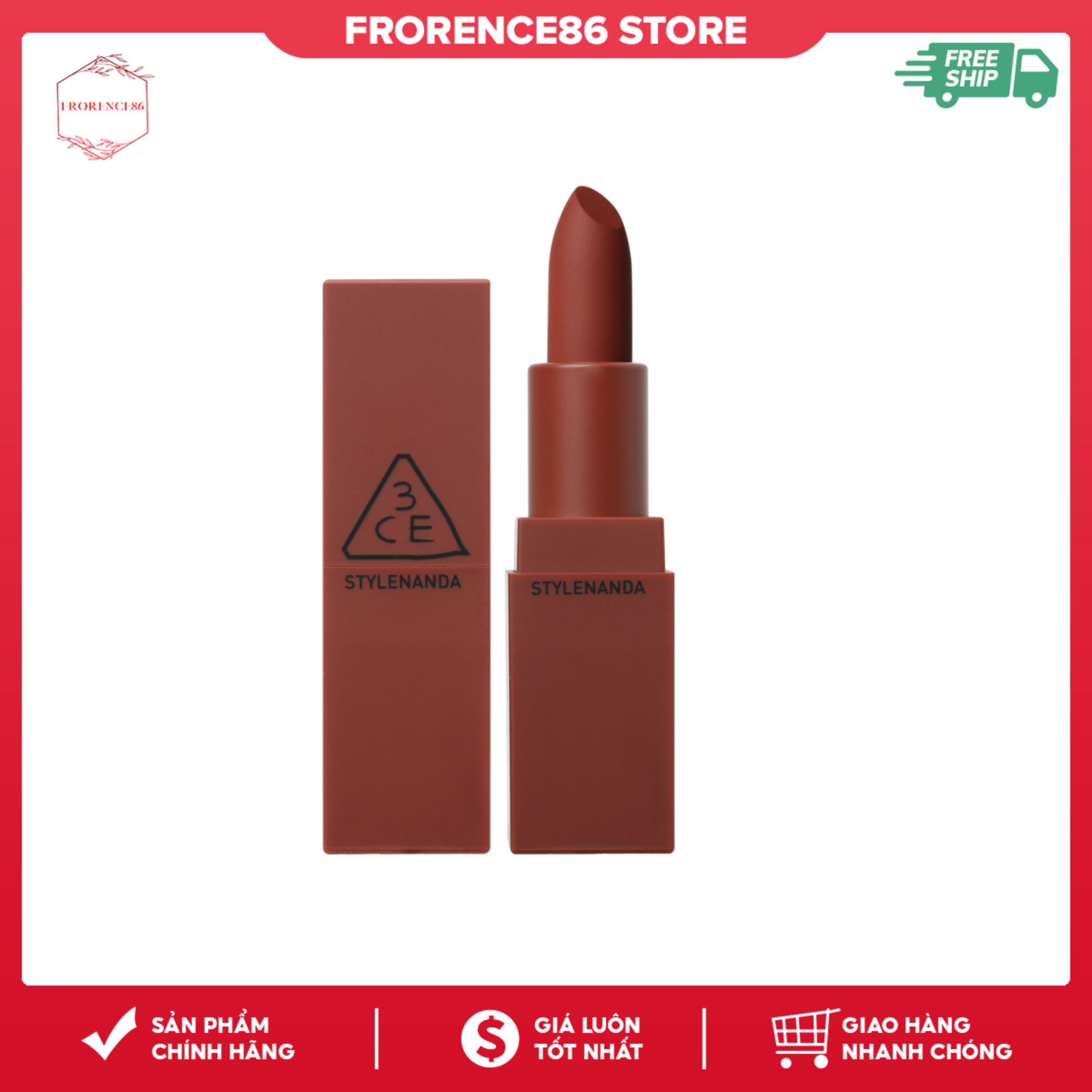 Son thỏi lì 3ce mood recipe màu 909 smoked rose frorence86 store