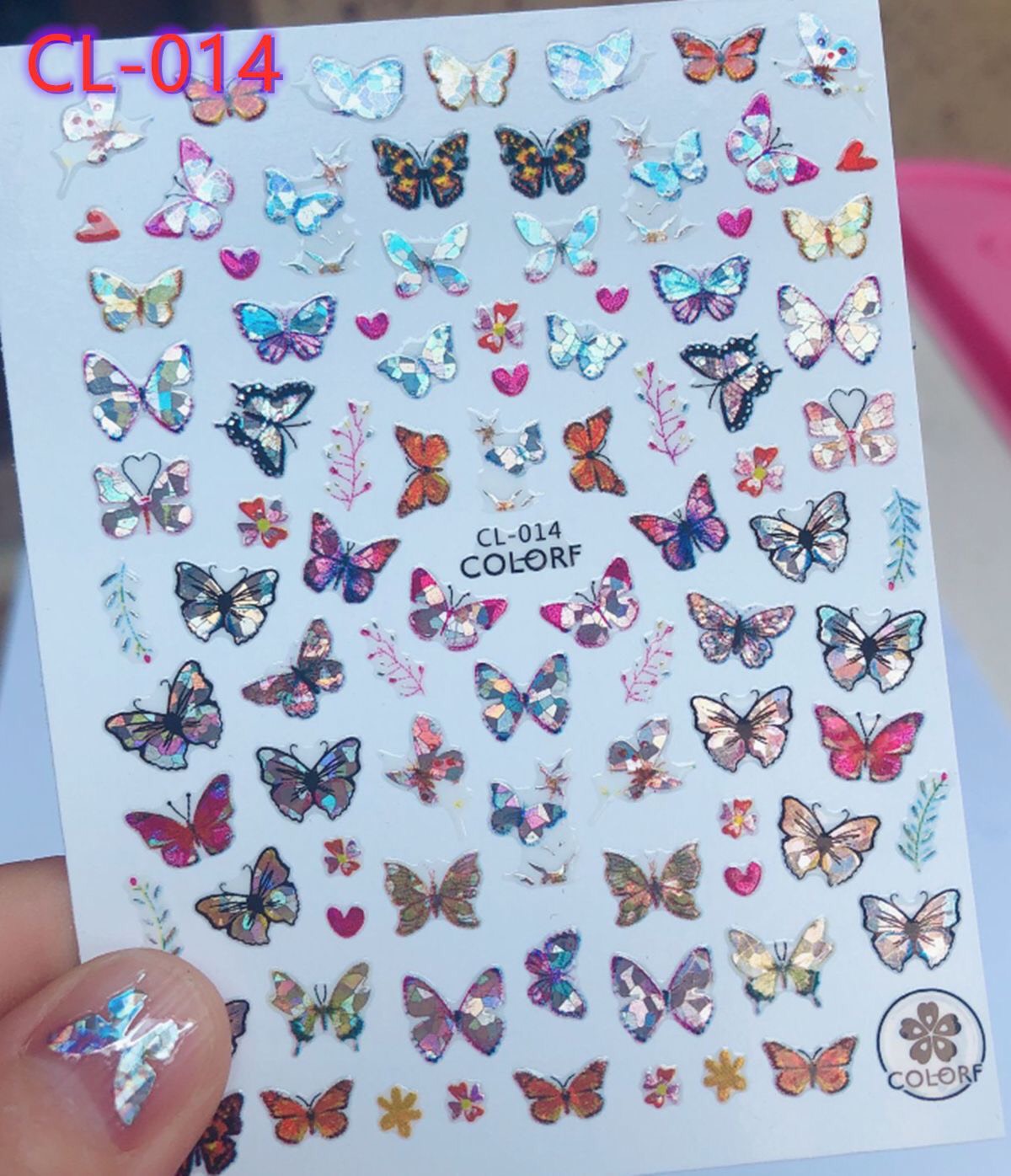 Sticker dán móng chủ đề bướm 2