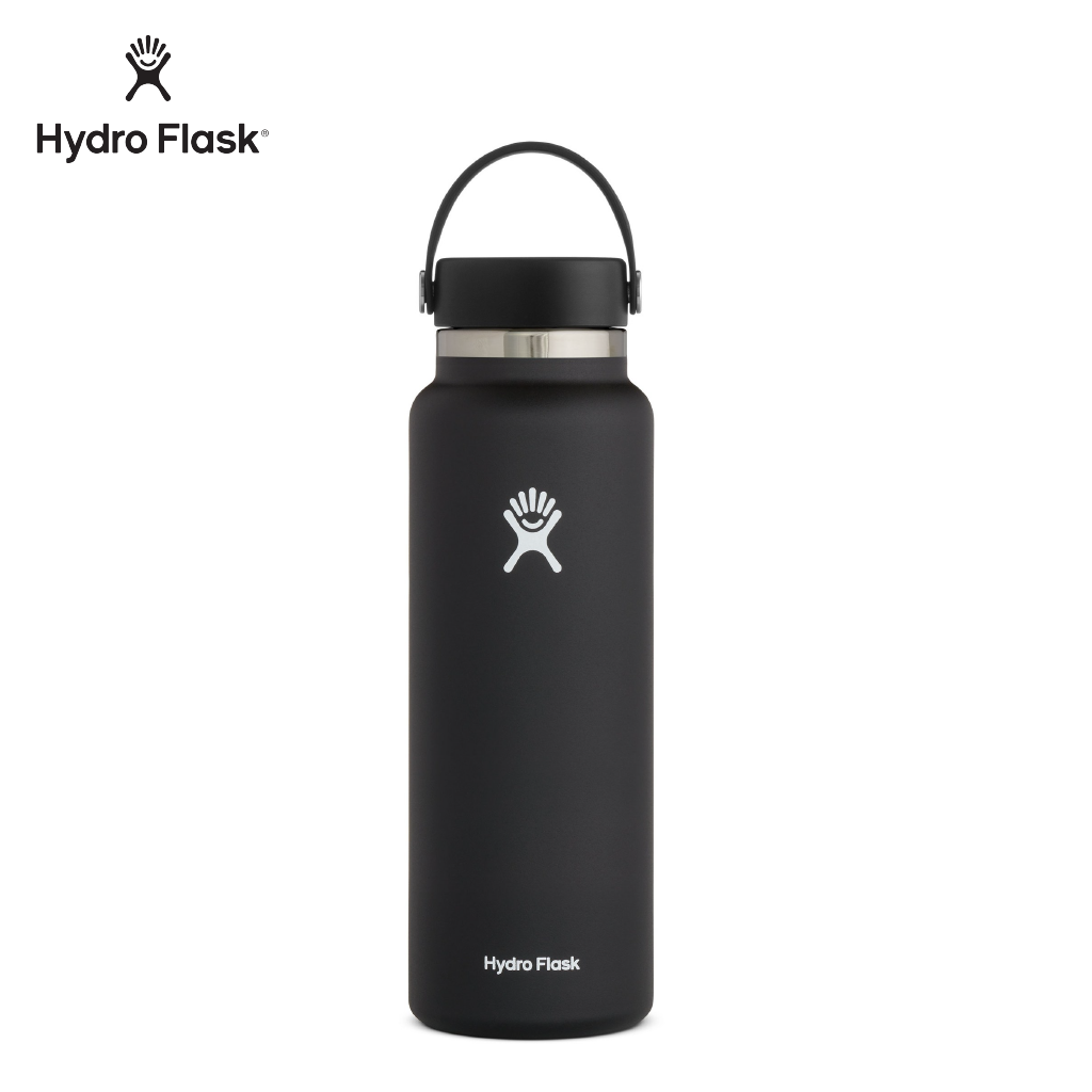 Bình giữ nhiệt Hydro Flask Wide-Mouth Vacuum Water Bottle with Flex Cap - 40 fl. oz - Black