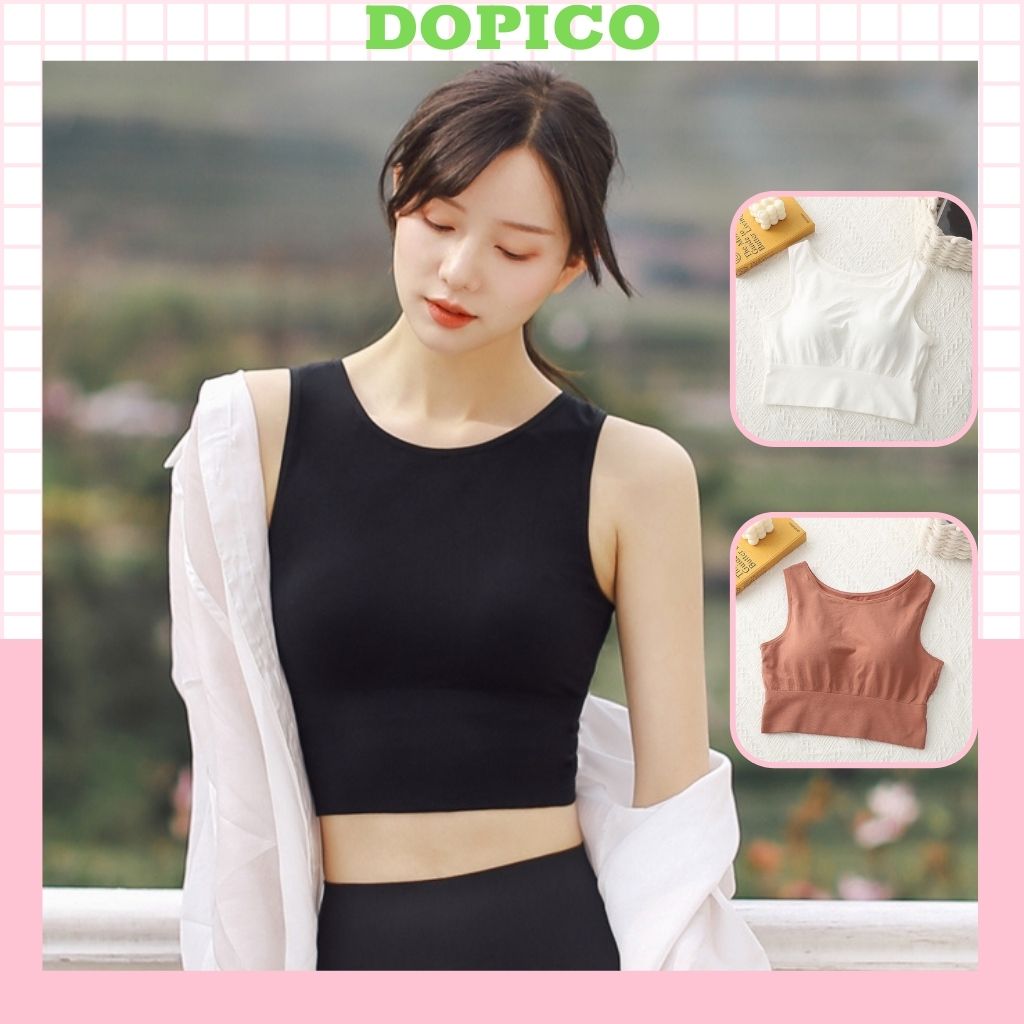 Áo bra nữ tập gym thể thao, áo lót nữ croptop dopico sát nách cực xinh 6666