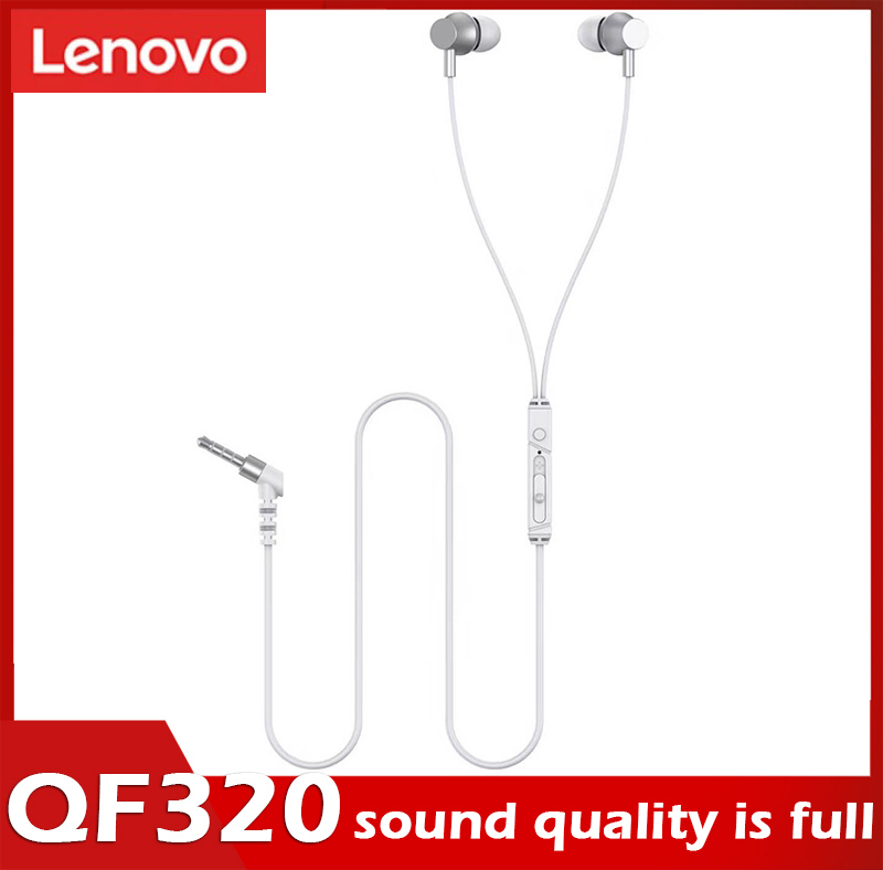 Lenovo QF320 Tai Nghe Có Dây Âm Bass Mạnh Điều Khiển Có Dây Âm Thanh 3.5Mm Tai Nghe Nhét Tai Earbuds Có Micrô Trong Tai Cho Âm Nhạc Trò Chơi Điện Thoại