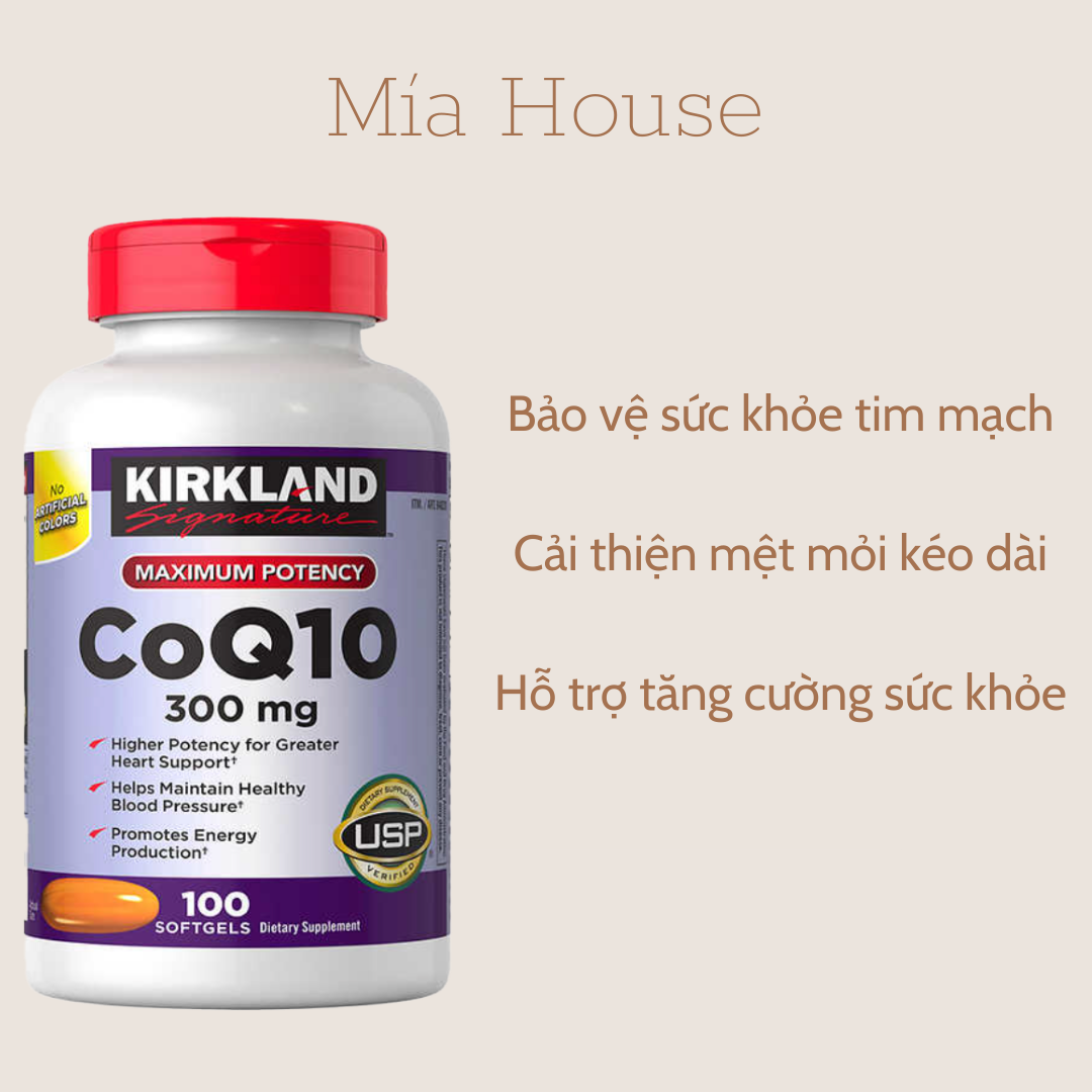 Viên uống hỗ trợ tim mạch Kirkland CoQ10 Mỹ 100 viên