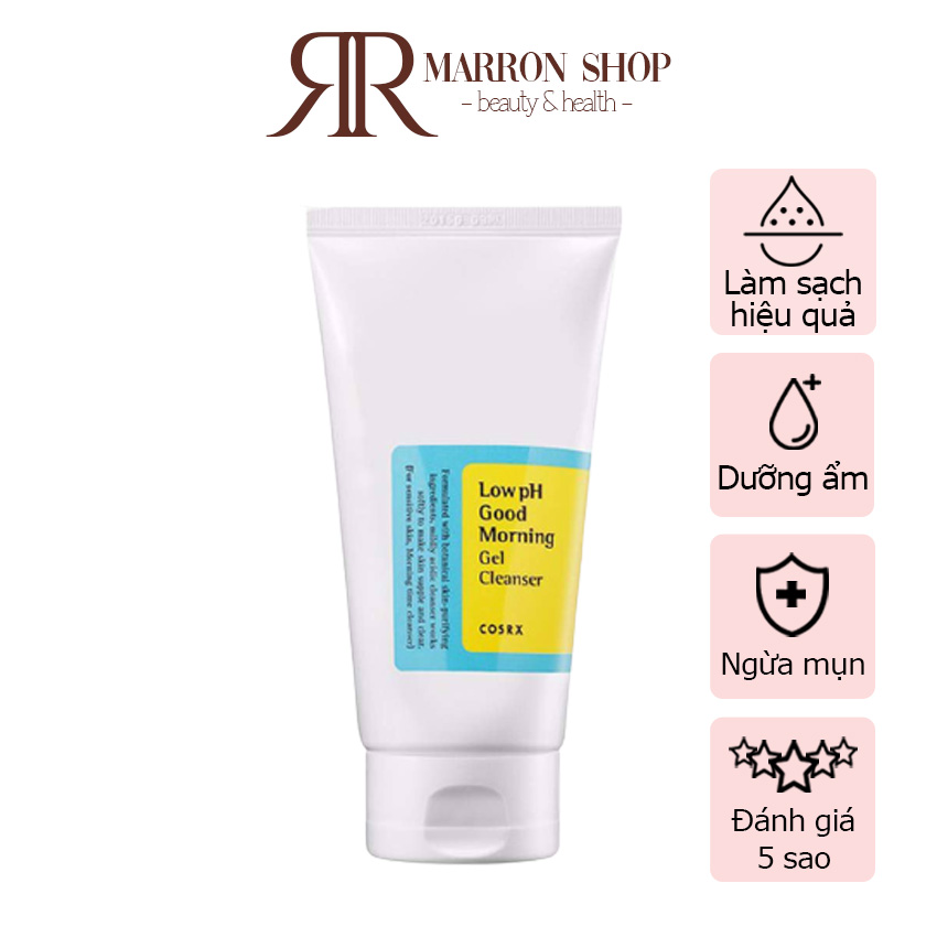 Sữa rửa mặt Cosrx pH thấp cho da dầu mụn Low pH Good Morning Gel Cleanser 150ml - Le Marron Shop