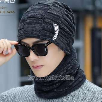 Nón mũ Len nam tặng kèm khăn y hình thời trang Hàn Quốc