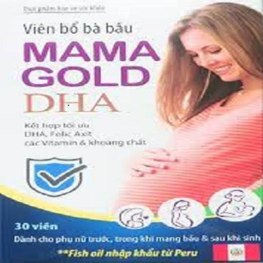 Viên bổ bà bầu Mama Gold DHA - Bổ sung các chất sắt, canxi, chất xơ thiên nhiên