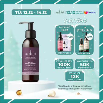 Sữa Rửa Mặt Làm Sạch Tế Bào Chết Săn Chắc Da Sukin Purely Ageless Micro Exfoliating Cleanser 125ml