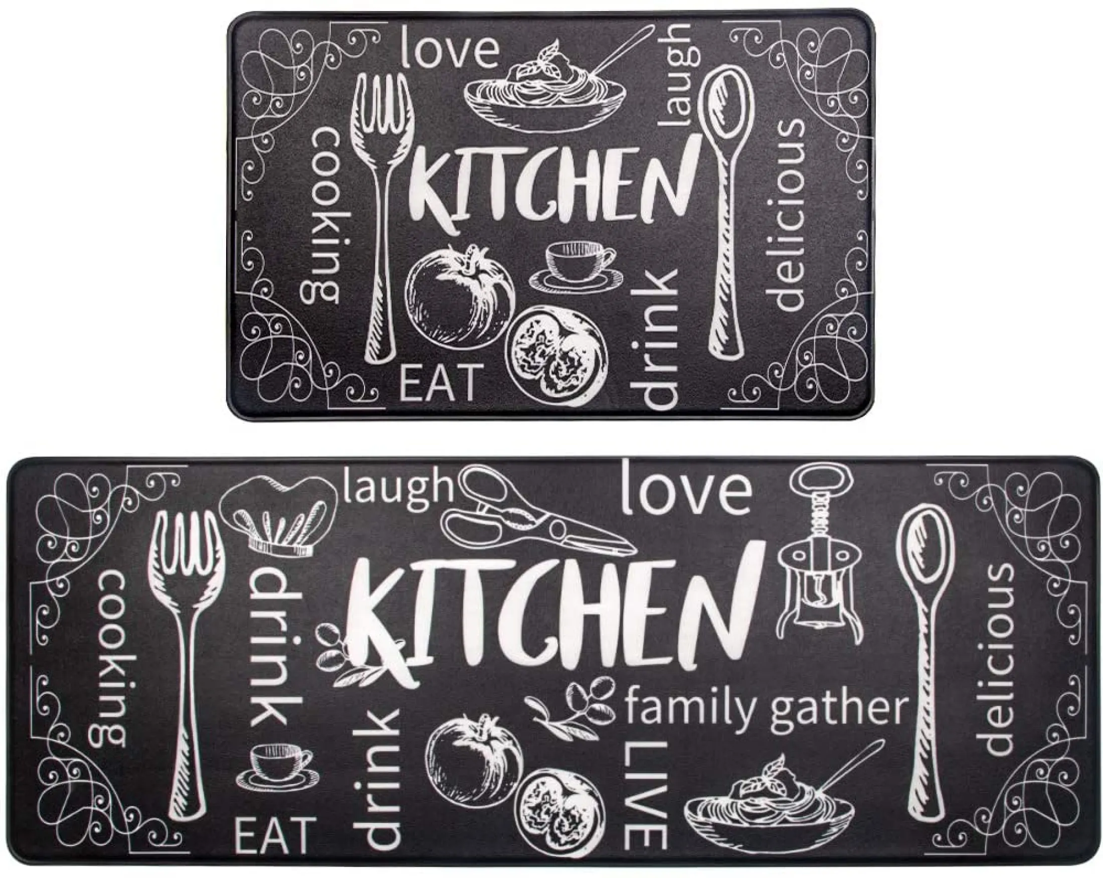Hebe Anti Fatigue Kitchen Mat Set Of 2 Non Slip Thick Cushioned Kitchen Rug Sets With Runner 17 X48 17 X28 Heavy Duty Comfort Standing Mats Waterproof Kitchen Carpet Lazada Singapore