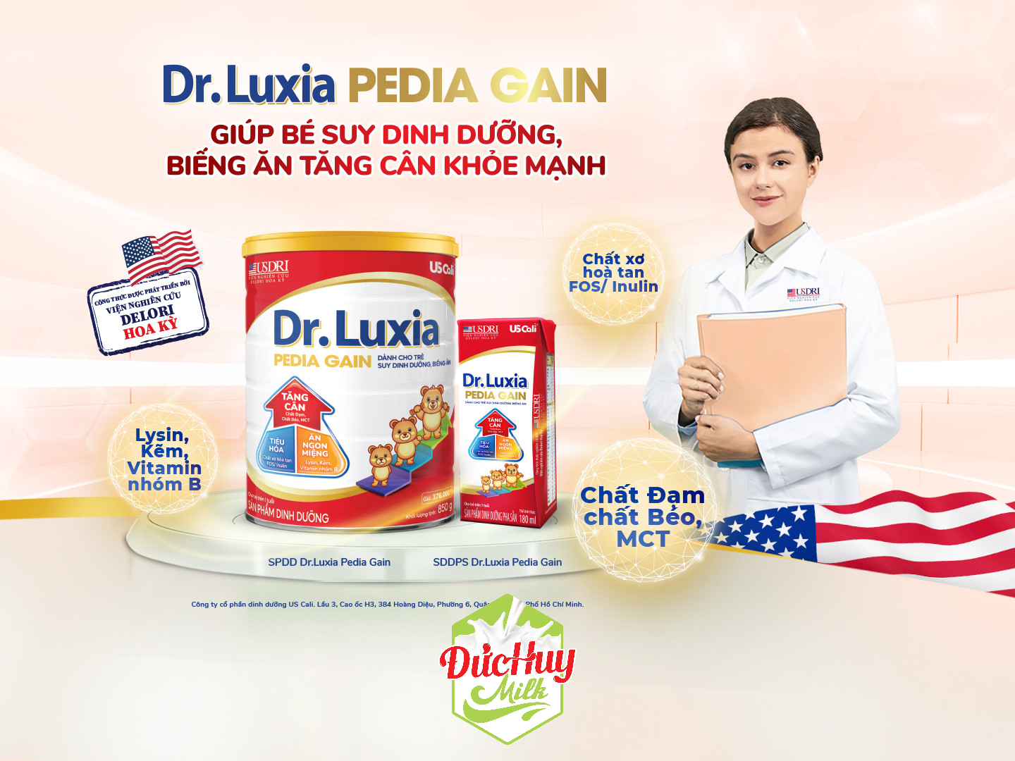 Sữa bột công thức Dr.Luxia Pedia Gain 900g