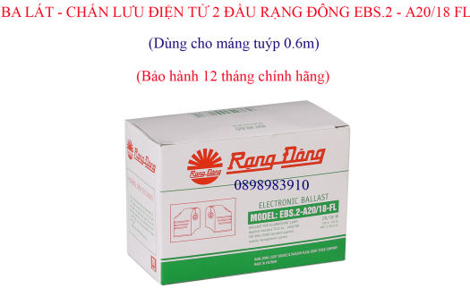 Balát Chấn lưu điện tử 2 Đầu RẠNG ĐÔNG EBS.2 - A40/36 FL - Máng tuýp 1.2m