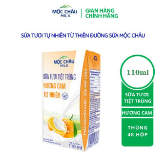 Thùng 48 hộp Sữa tươi tiệt trùng Hương cam 110ml Mộc Châu Milk