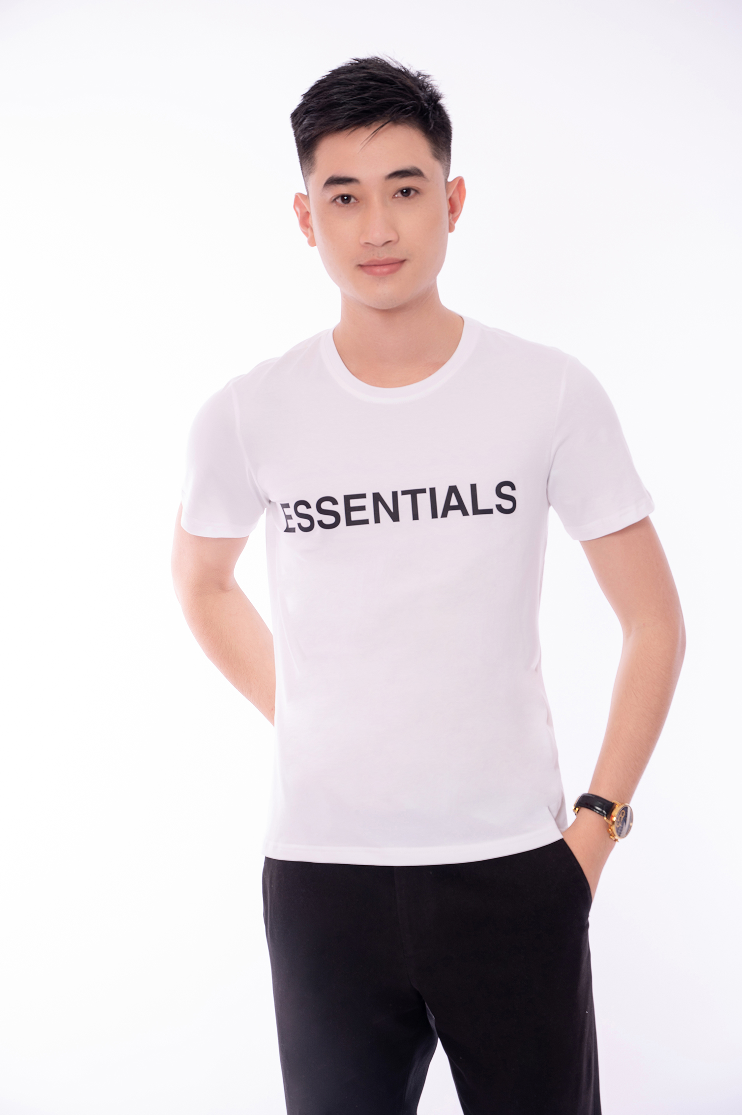 Áo phông nam , áo thun in hình 3d essentialss , chất liệu 100% cotton