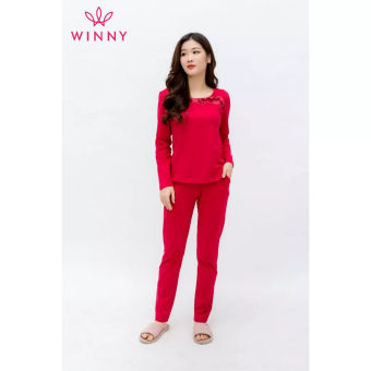 WINNY - Bộ đồ cotton tay dài quần dài  mặc nhà họa tiết hoa 1MNCT21548D