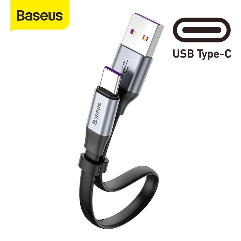 Dây sạc nhanh usb type c 23 cm baseus nimble - cáp sạc ngắn cho pin dự phòng dùng cho samsung oppo...vv